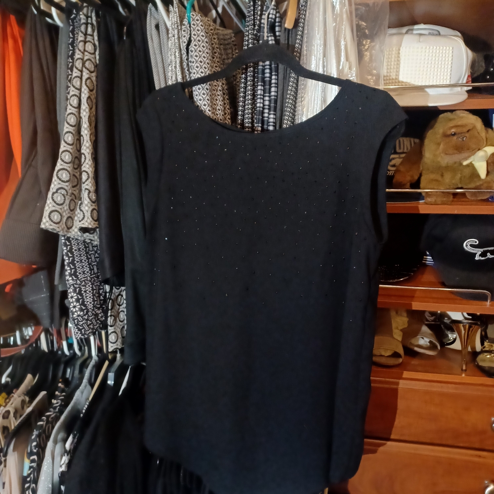 Apt. 9 Black Embellished Blouse
